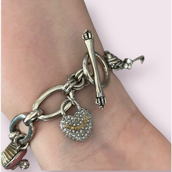 Juicy Couture Charm Bracelet Lipstick Scottie Dog Bling Y2K 90s Pink Mean Girls - Picture 7 of 16